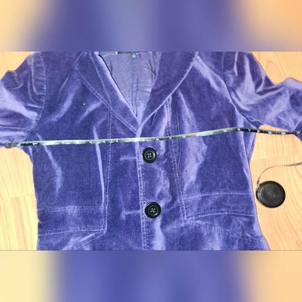 AK Anne Klein Stretch Purple Suede Blazer sz 4 EUC - Picture 6 of 16